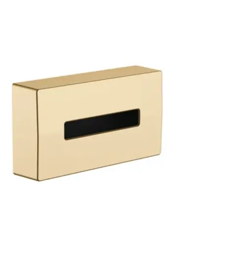 Goldfarbener Seifenspender mit einem rechteckigen Design und einer schmalen Öffnung für die Seife. Ideal für moderne Badezimmerdeko.